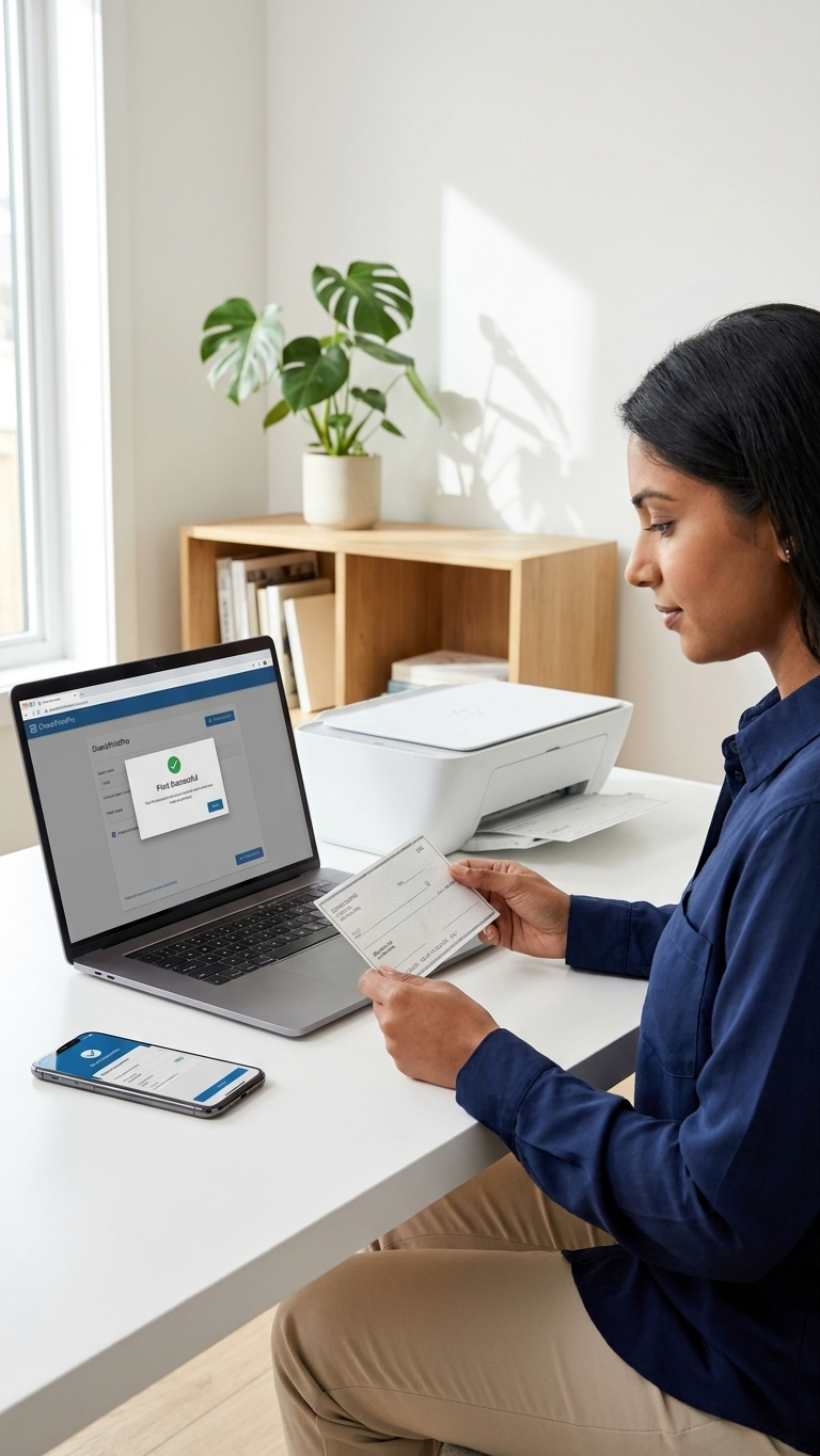 CheckPrintPro in use at a home office